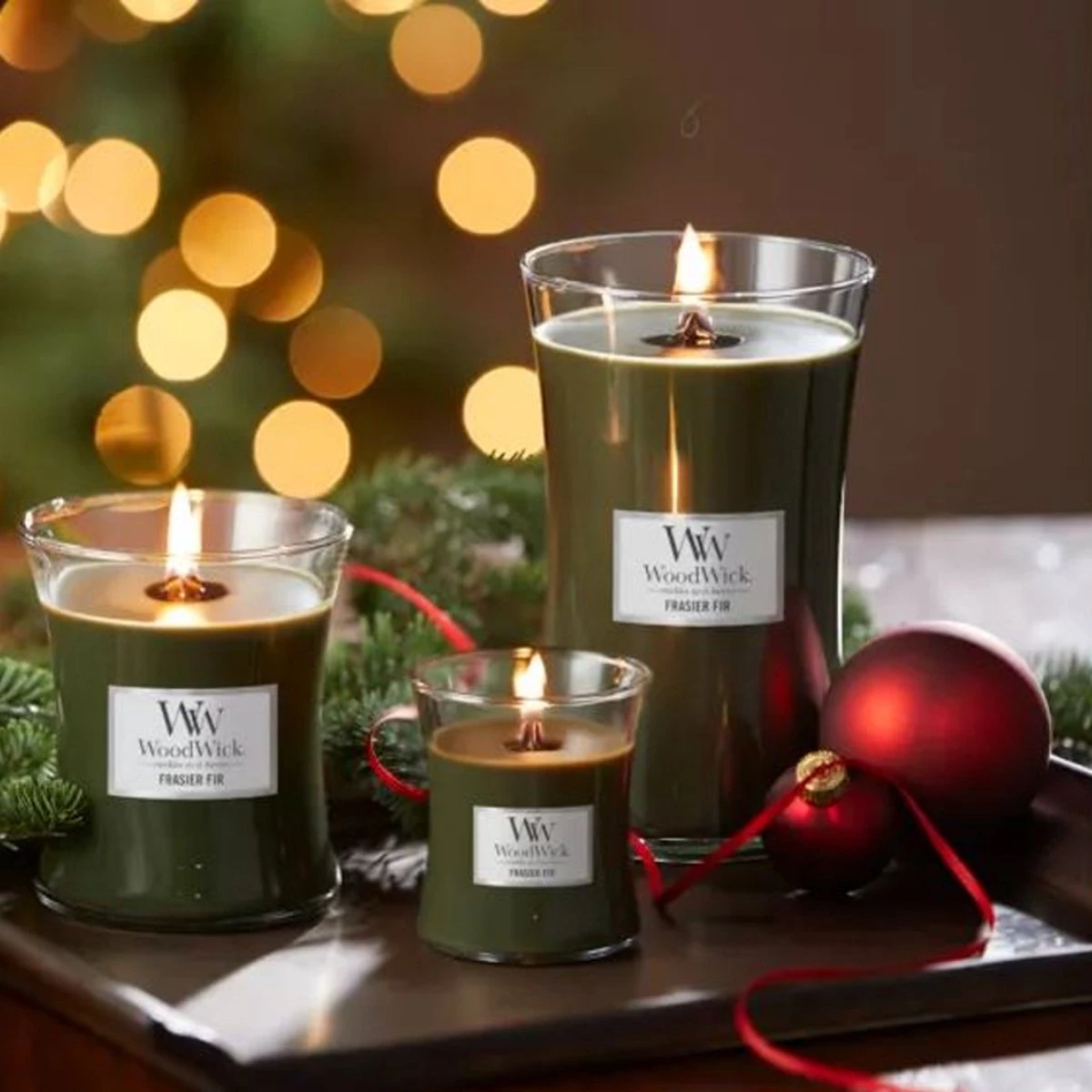 WoodWick Hourglass Large Geurkaars - Frasier Fir 2 WoodWick Hourglass Large Geurkaars - Frasier Fir - Afbeelding 2