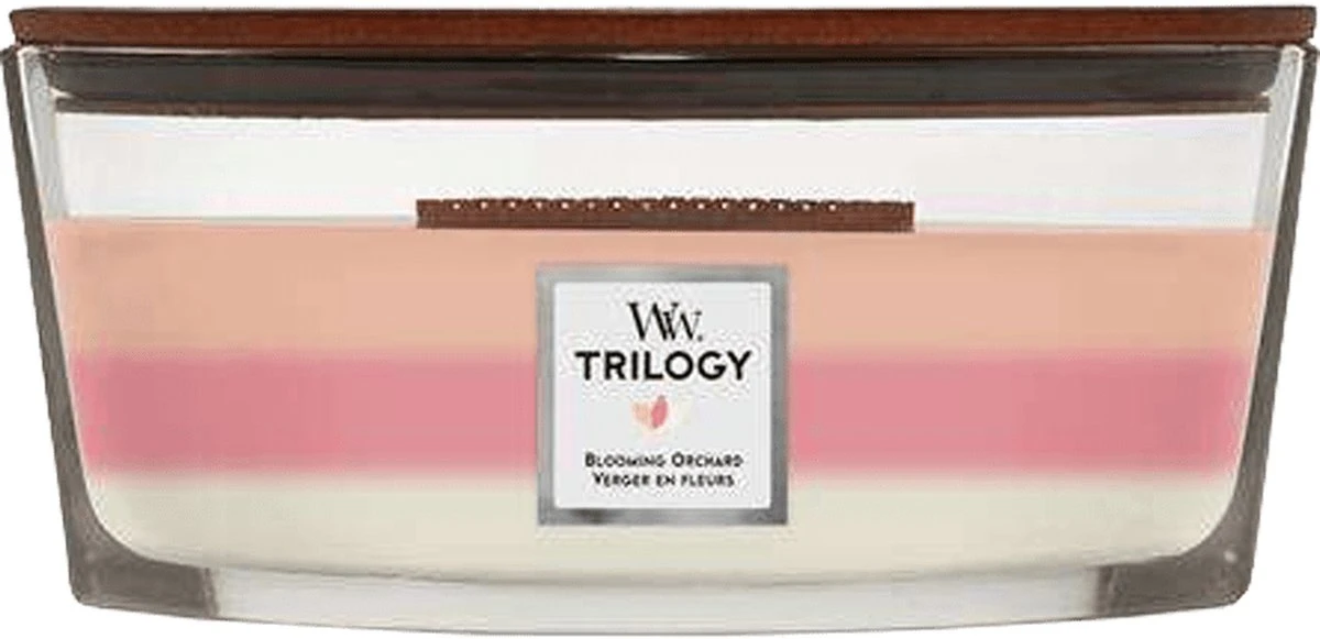 Woodwick Trilogy Blooming Orchard Ellipse Candle - Geurkaars 1 Woodwick Trilogy Blooming Orchard Ellipse Candle - Geurkaars