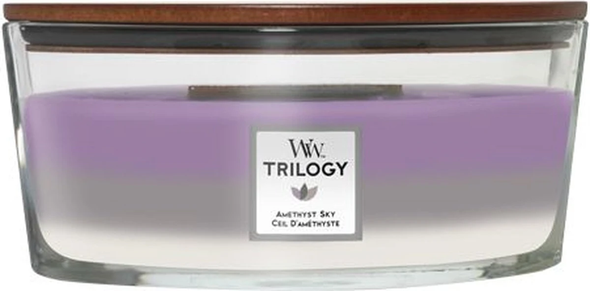 WoodWick Trilogy Heartwick Ellipse Geurkaars - Amethyst Sky 1 WoodWick Trilogy Heartwick Ellipse Geurkaars - Amethyst Sky