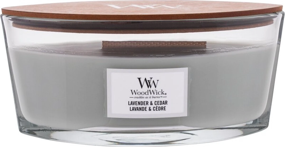 WoodWick Heartwick Flame Ellipse Geurkaars - Lavender & Cedar 7 WoodWick Heartwick Flame Ellipse Geurkaars - Lavender & Cedar - Afbeelding 7