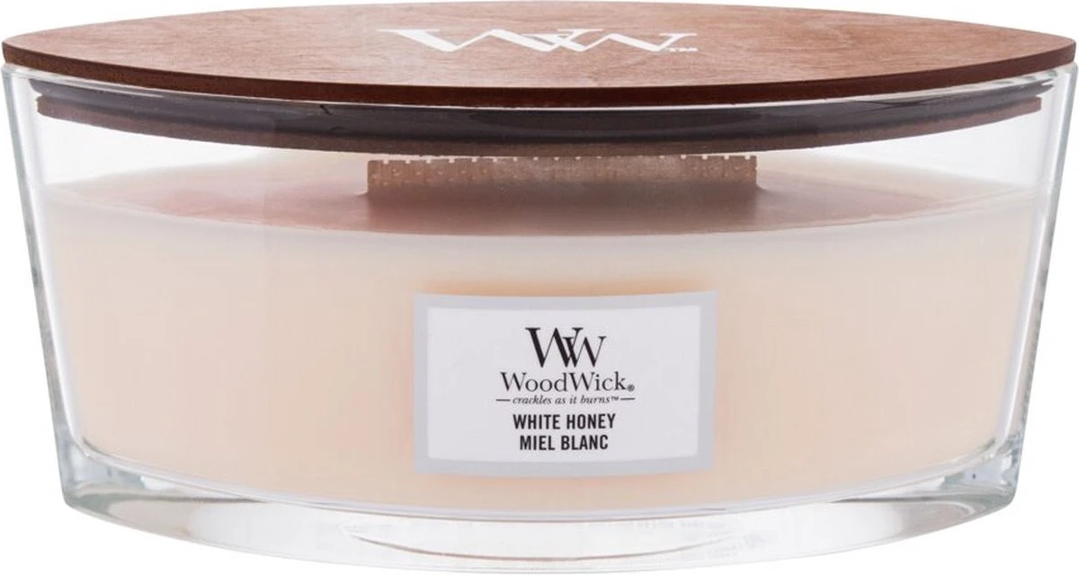 WoodWick Heartwick Flame Ellipse Geurkaars - White Honey 6 WoodWick Heartwick Flame Ellipse Geurkaars - White Honey - Afbeelding 6