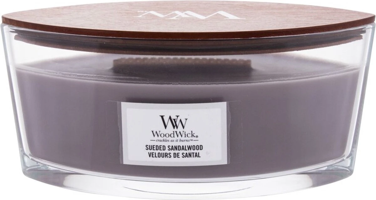 WoodWick Heartwick Flame Ellipse Geurkaars - Sueded Sandalwood 2 WoodWick Heartwick Flame Ellipse Geurkaars - Sueded Sandalwood - Afbeelding 2