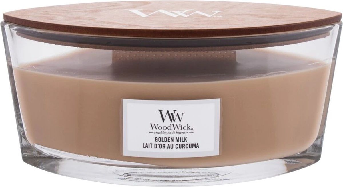 WoodWick Heartwick Flame Ellipse Geurkaars - Golden Milk 4 WoodWick Heartwick Flame Ellipse Geurkaars - Golden Milk - Afbeelding 4