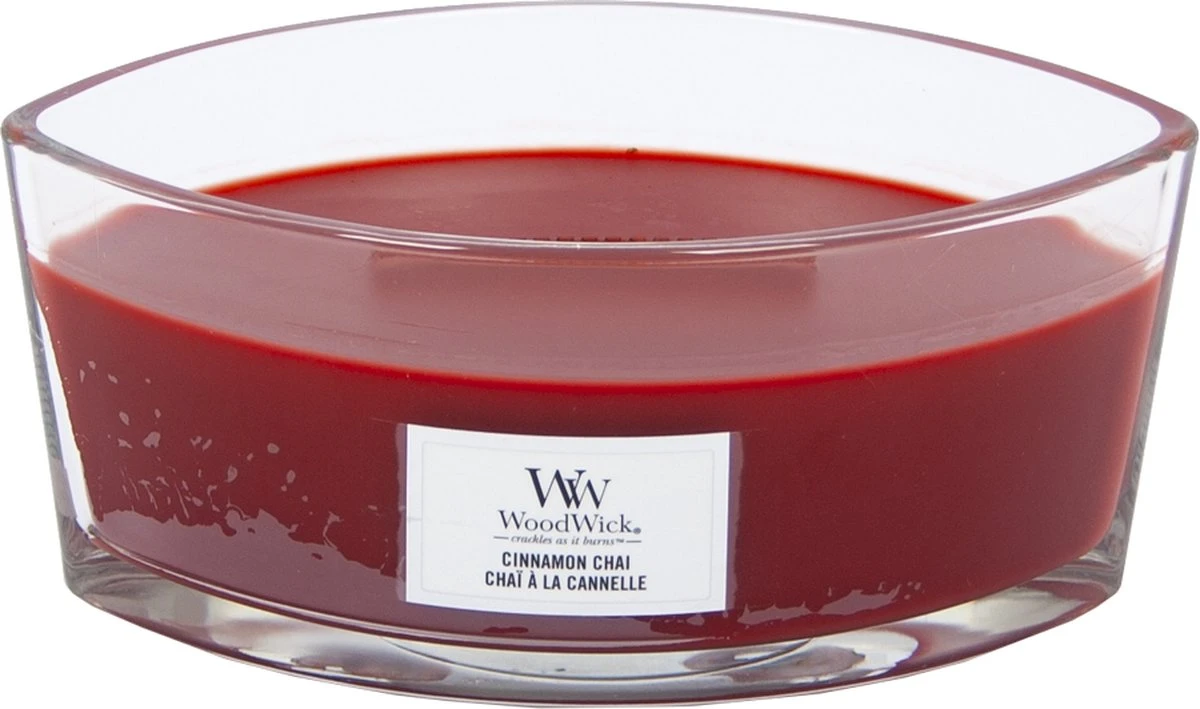 WoodWick Heartwick Flame Ellipse Geurkaars - Cinnamon Chai 3 WoodWick Heartwick Flame Ellipse Geurkaars - Cinnamon Chai - Afbeelding 3