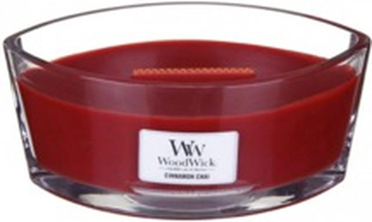 WoodWick Heartwick Flame Ellipse Geurkaars - Cinnamon Chai 2 WoodWick Heartwick Flame Ellipse Geurkaars - Cinnamon Chai - Afbeelding 2