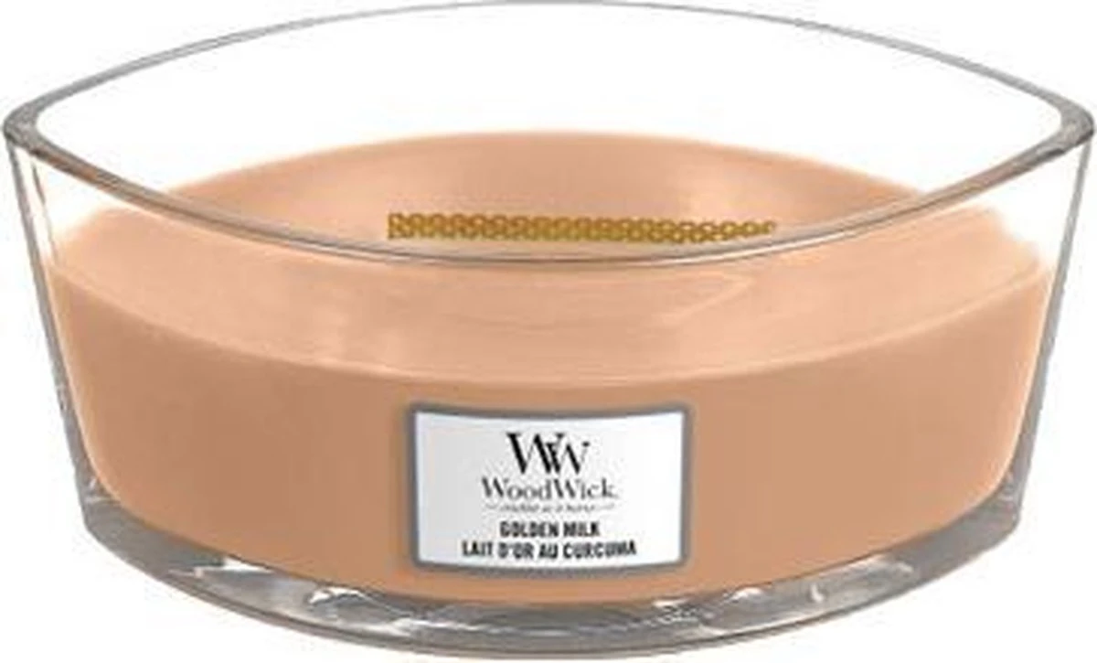 WoodWick Heartwick Flame Ellipse Geurkaars - Golden Milk 2 WoodWick Heartwick Flame Ellipse Geurkaars - Golden Milk - Afbeelding 2