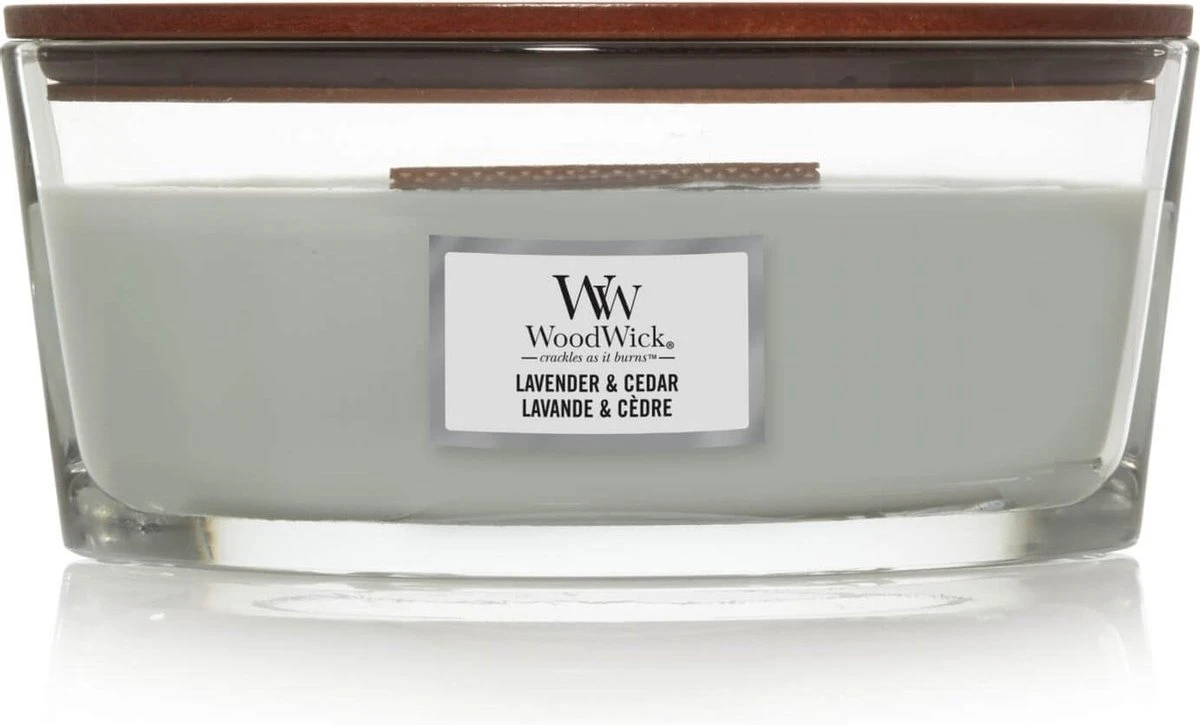 WoodWick Heartwick Flame Ellipse Geurkaars - Lavender & Cedar 1 WoodWick Heartwick Flame Ellipse Geurkaars - Lavender & Cedar
