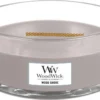 WoodWick Heartwick Flame Ellipse Geurkaars - Wood Smoke