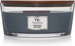 WoodWick Heartwick Flame Ellipse Geurkaars - Evening Onyx