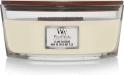 WoodWick Heartwick Flame Ellipse Geurkaars - Island Coconut