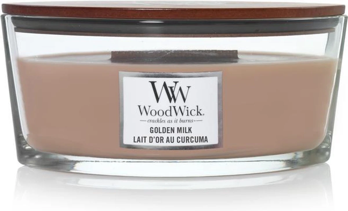 WoodWick Heartwick Flame Ellipse Geurkaars - Golden Milk 3 WoodWick Heartwick Flame Ellipse Geurkaars - Golden Milk - Afbeelding 3
