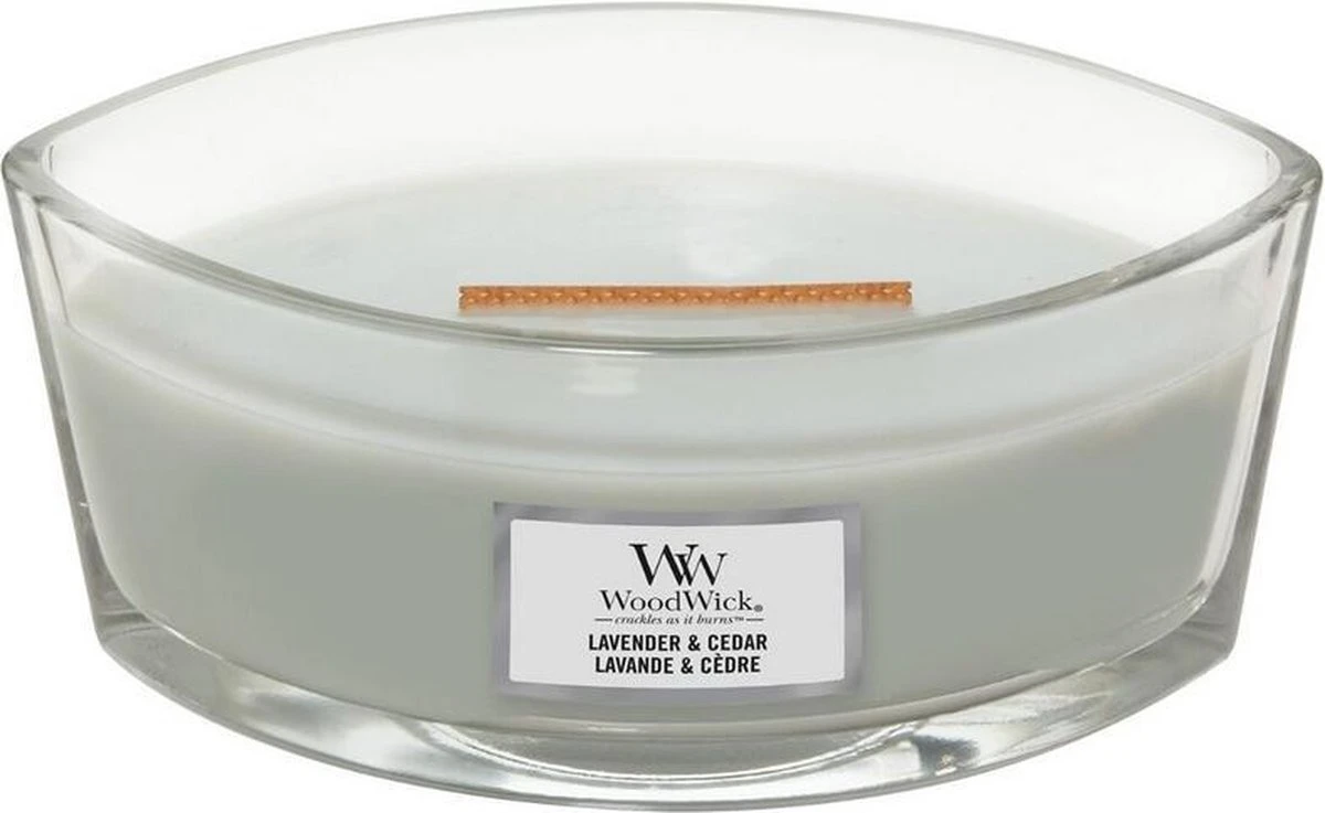 WoodWick Heartwick Flame Ellipse Geurkaars - Lavender & Cedar 4 WoodWick Heartwick Flame Ellipse Geurkaars - Lavender & Cedar - Afbeelding 4