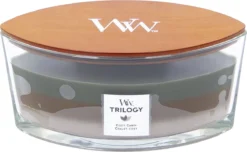 Woodwick Trilogy Cozy Cabin Ellipse Candle - Geurkaars