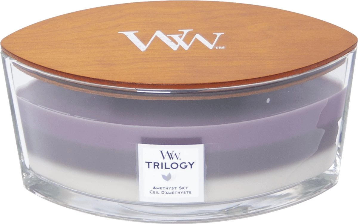 WoodWick Trilogy Heartwick Ellipse Geurkaars - Amethyst Sky 6 WoodWick Trilogy Heartwick Ellipse Geurkaars - Amethyst Sky - Afbeelding 6