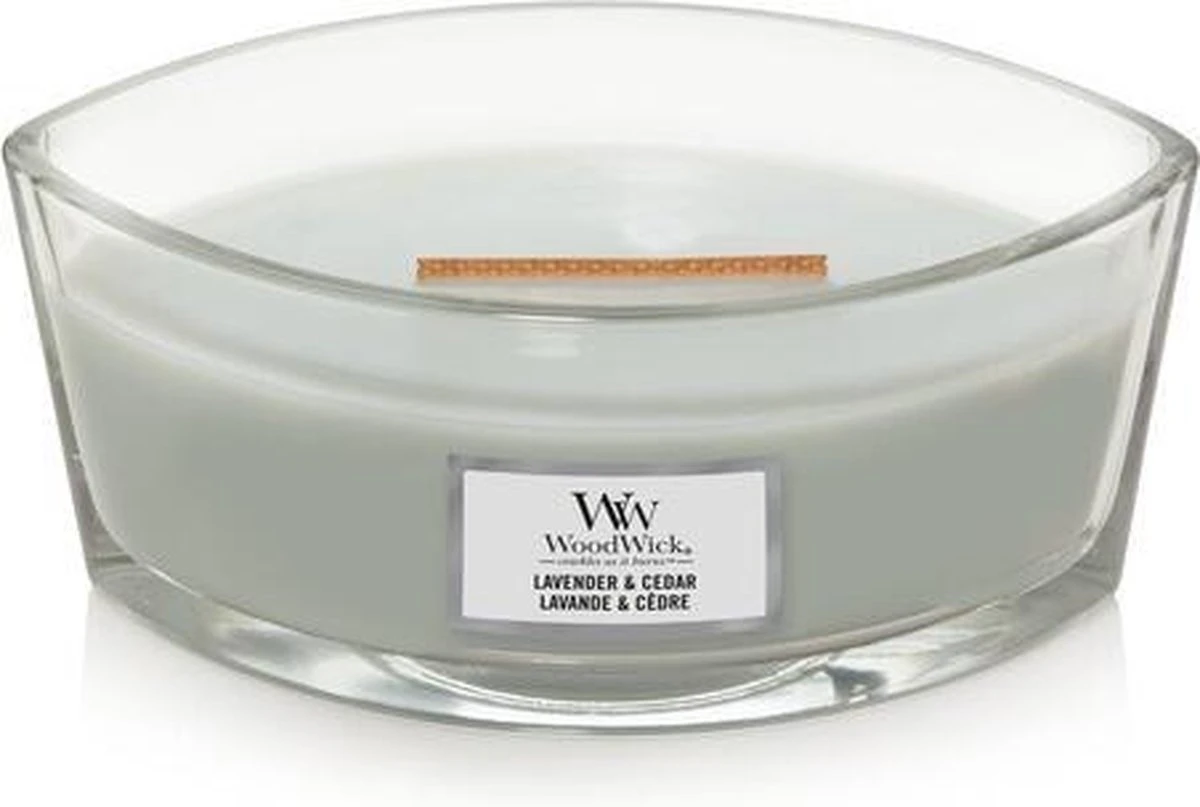 WoodWick Heartwick Flame Ellipse Geurkaars - Lavender & Cedar 5 WoodWick Heartwick Flame Ellipse Geurkaars - Lavender & Cedar - Afbeelding 5