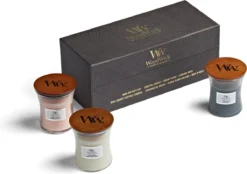 WoodWick Hourglass Geurkaars Deluxe Giftset - 3 Mini - Floral -WoodWick 1200x843