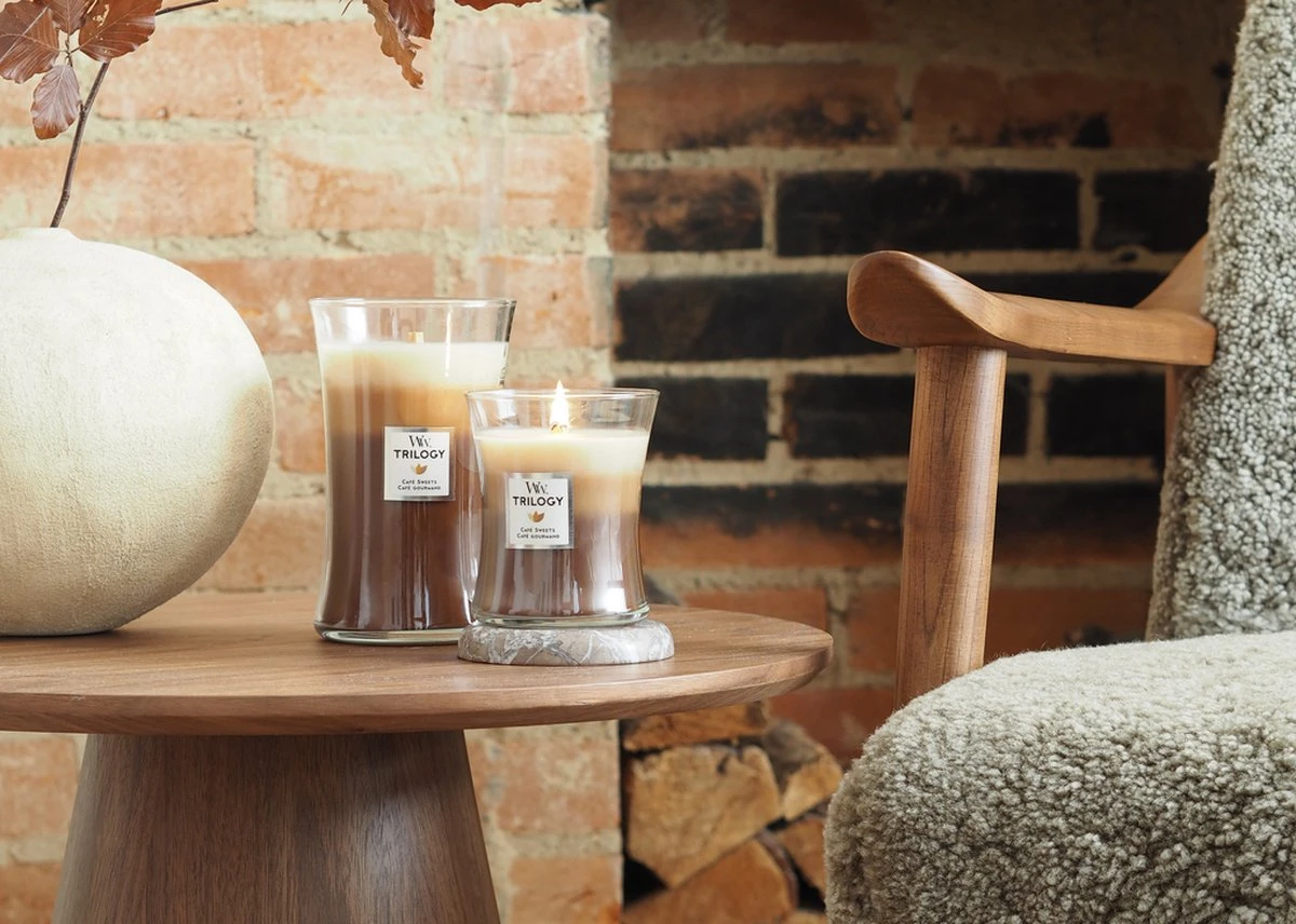 WoodWick Hourglass Large Trilogy Geurkaars - Cafe Sweets 2 WoodWick Hourglass Large Trilogy Geurkaars - Cafe Sweets - Afbeelding 2