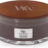 WoodWick Heartwick Flame Ellipse Geurkaars - Sueded Sandalwood