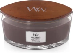 WoodWick Heartwick Flame Ellipse Geurkaars - Sueded Sandalwood