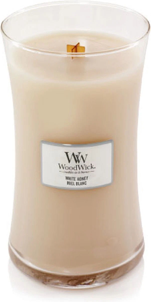 WoodWick Hourglass Large Geurkaars - White Honey 7 WoodWick Hourglass Large Geurkaars - White Honey - Afbeelding 7