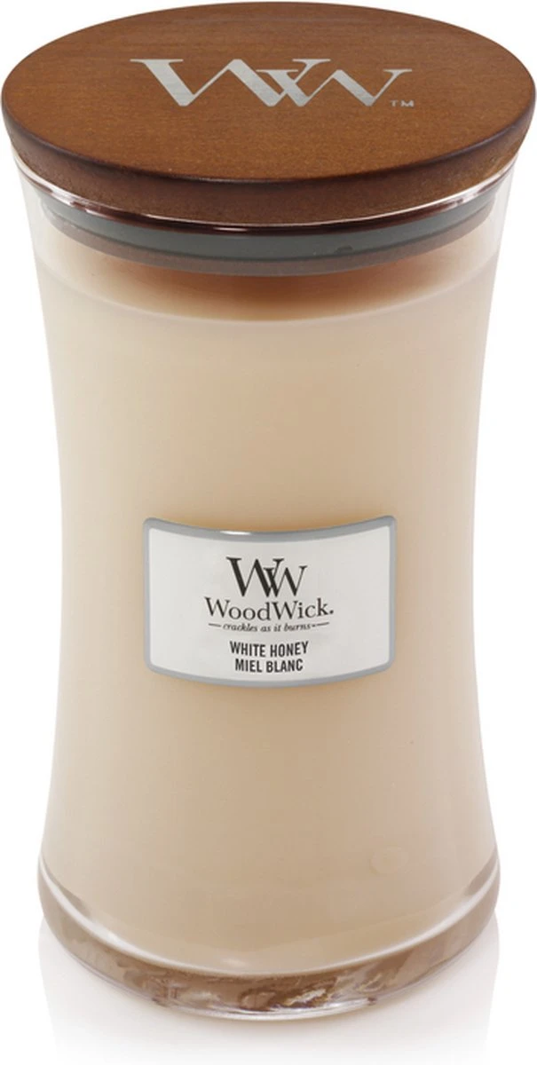 WoodWick Hourglass Large Geurkaars - White Honey 3 WoodWick Hourglass Large Geurkaars - White Honey - Afbeelding 3