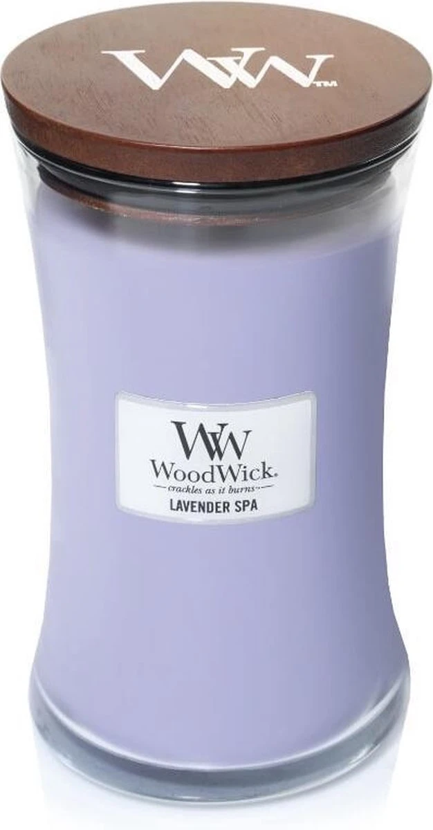 WoodWick Hourglass Large Geurkaars - Lavender Spa 2 WoodWick Hourglass Large Geurkaars - Lavender Spa - Afbeelding 2