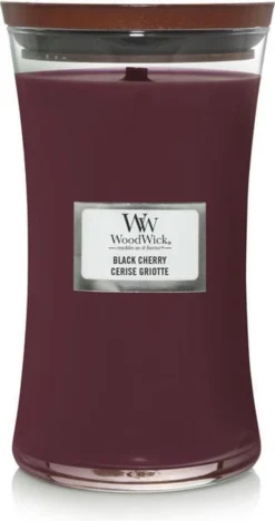 WoodWick Hourglass Large Geurkaars - Black Cherry