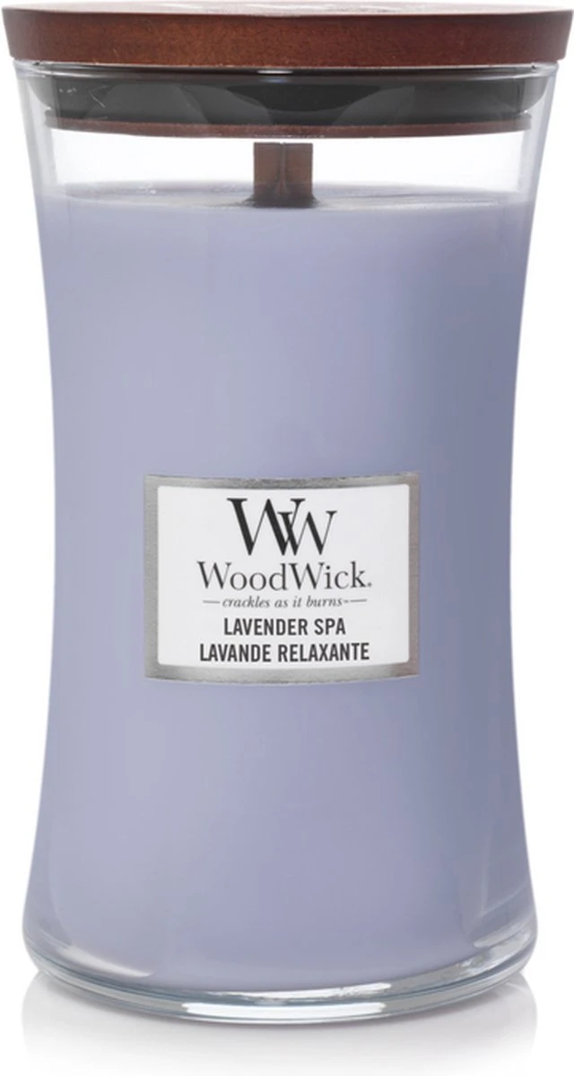 WoodWick Hourglass Large Geurkaars - Lavender Spa 3 WoodWick Hourglass Large Geurkaars - Lavender Spa - Afbeelding 3