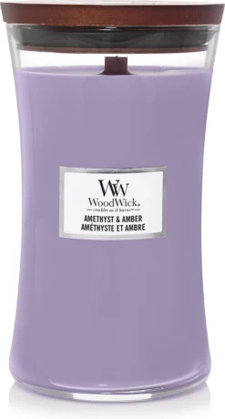WoodWick Hourglass Large Geurkaars - Amethyst & Amber