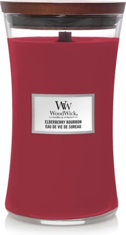 WoodWick Hourglass Large Geurkaars - Elderberry Bourbon