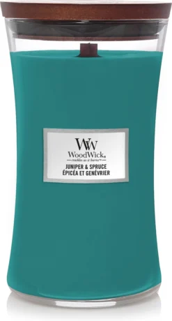 WoodWick Hourglass Large Geurkaars - Juniper & Spruce