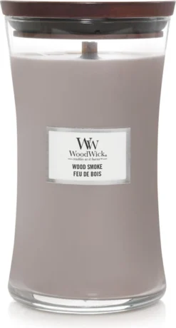 WoodWick Hourglass Large Geurkaars - Wood Smoke