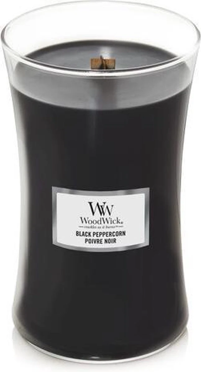 WoodWick Hourglass Large Geurkaars - Black Peppercorn 2 WoodWick Hourglass Large Geurkaars - Black Peppercorn - Afbeelding 2
