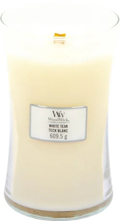 WoodWick Hourglass Large Geurkaars - White Teak -WoodWick 650x1200