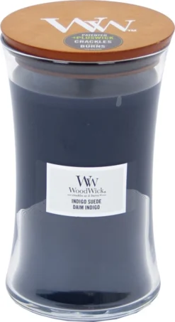 WoodWick Hourglass Large Geurkaars - Indigo Suede -WoodWick 654x1200