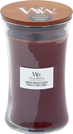 WoodWick Hourglass Large Geurkaars - Smoked Walnut & Maple -WoodWick 660x1200 3