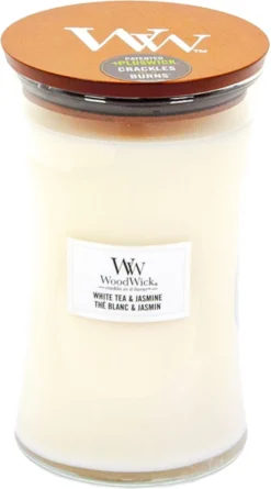 WoodWick Hourglass Large Geurkaars - White Tea & Jasmine -WoodWick 666x1200 1
