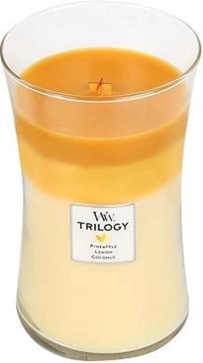 WoodWick Hourglass Large Trilogy Geurkaars - Fruits Of Summer 4 WoodWick Hourglass Large Trilogy Geurkaars - Fruits Of Summer - Afbeelding 4
