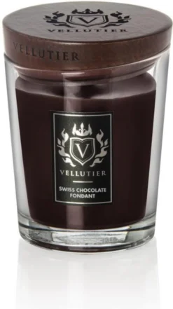 WoodWick Vellutier Geurkaars | Swiss Chocolate Fondant Candle |Medium