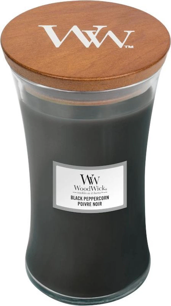 WoodWick Hourglass Large Geurkaars - Black Peppercorn 4 WoodWick Hourglass Large Geurkaars - Black Peppercorn - Afbeelding 4