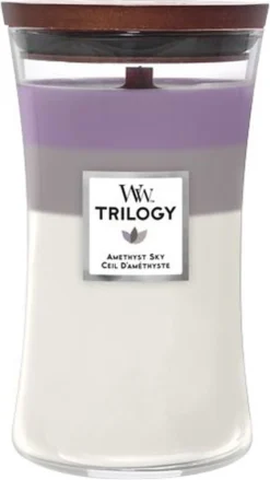 WoodWick Trilogy Hourglass Large Geurkaars - Amethyst Sky