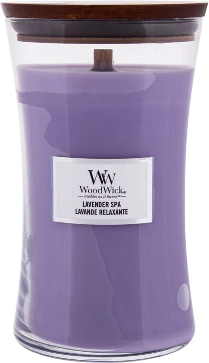 WoodWick Hourglass Large Geurkaars - Lavender Spa 4 WoodWick Hourglass Large Geurkaars - Lavender Spa - Afbeelding 4