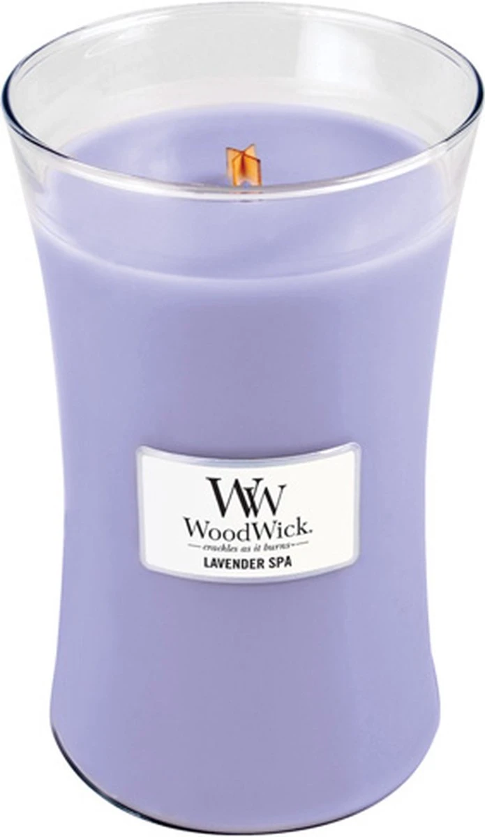 WoodWick Hourglass Large Geurkaars - Lavender Spa 5 WoodWick Hourglass Large Geurkaars - Lavender Spa - Afbeelding 5