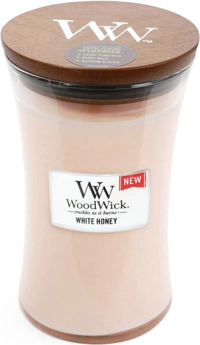WoodWick Hourglass Large Geurkaars - White Honey 5 WoodWick Hourglass Large Geurkaars - White Honey - Afbeelding 5