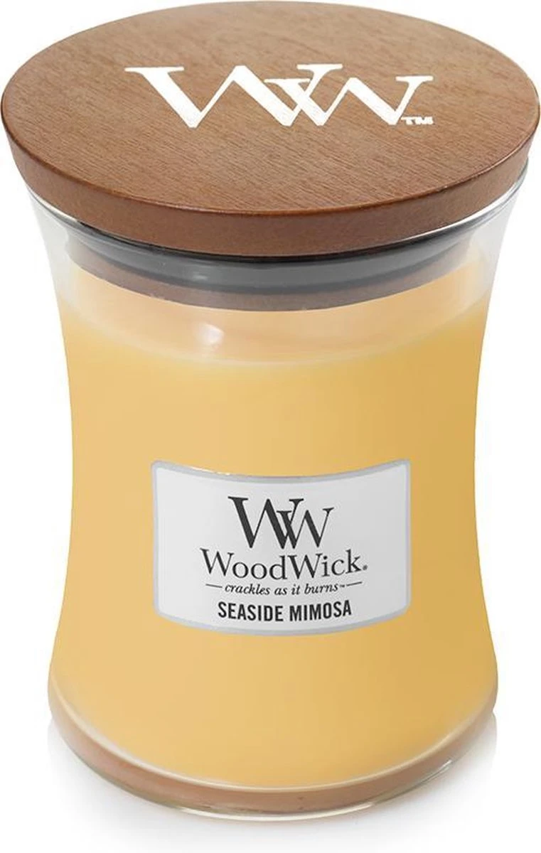 WoodWick Hourglass Medium Geurkaars - Seaside Mimosa 1 WoodWick Hourglass Medium Geurkaars - Seaside Mimosa