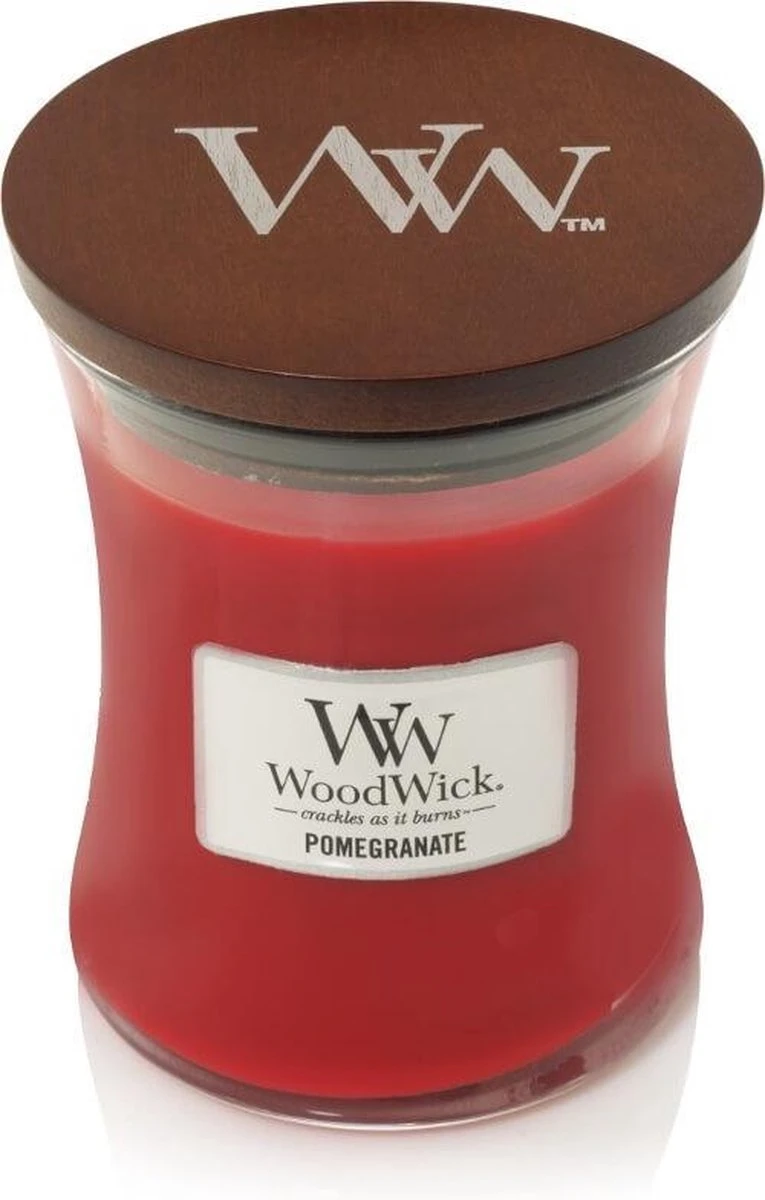 WoodWick Hourglass Medium Geurkaars - Pomegranate 2 WoodWick Hourglass Medium Geurkaars - Pomegranate - Afbeelding 2