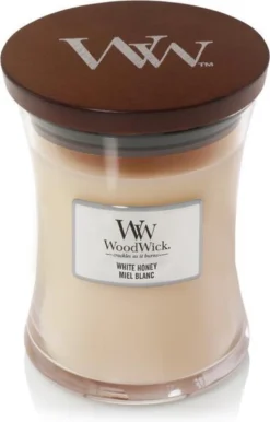 WoodWick Hourglass Medium Geurkaars - White Honey -WoodWick 767x1200