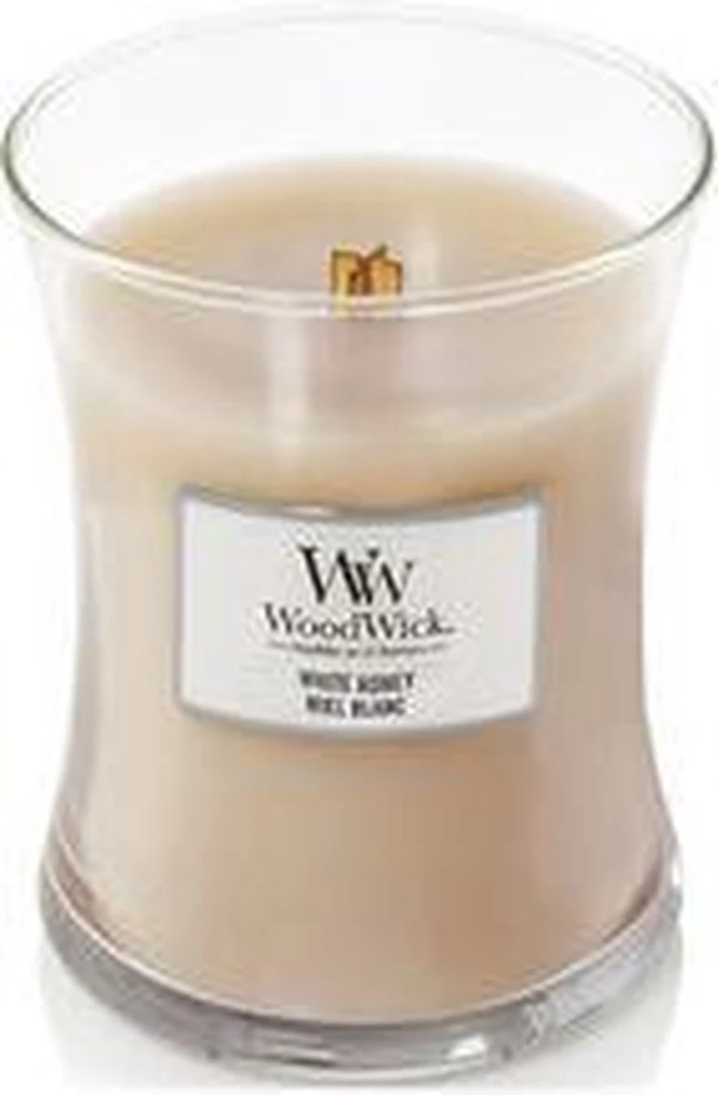 WoodWick Hourglass Large Geurkaars - White Honey 8 WoodWick Hourglass Large Geurkaars - White Honey - Afbeelding 8