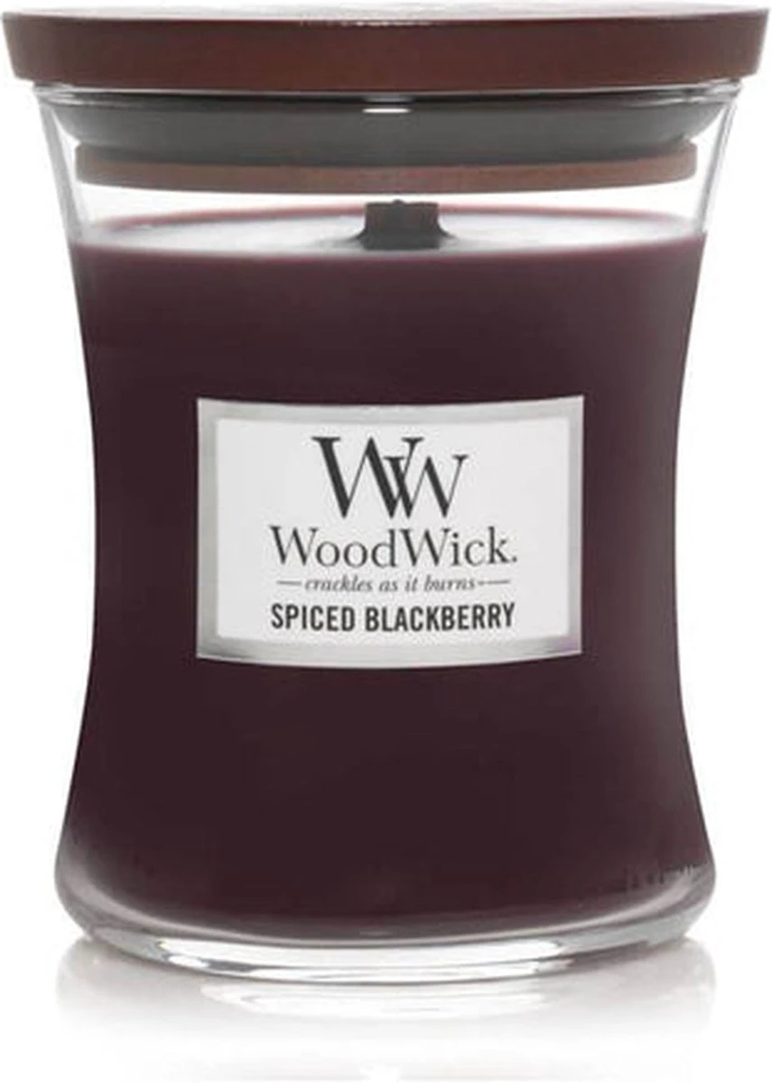 WoodWick Hourglass Medium Geurkaars - Spiced Blackberry 5 WoodWick Hourglass Medium Geurkaars - Spiced Blackberry - Afbeelding 5