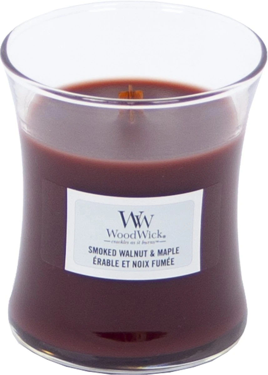 Woodwick Smoked Walnut & Maple Mini Candle - Geurkaars 3 Woodwick Smoked Walnut & Maple Mini Candle - Geurkaars - Afbeelding 3